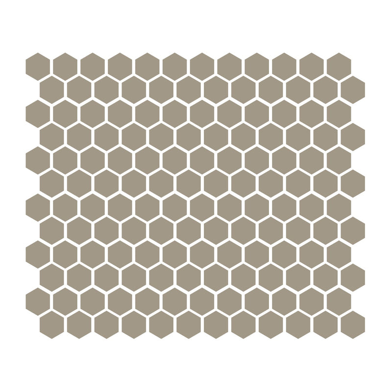 Khaki 1″ Hexagon Glossy