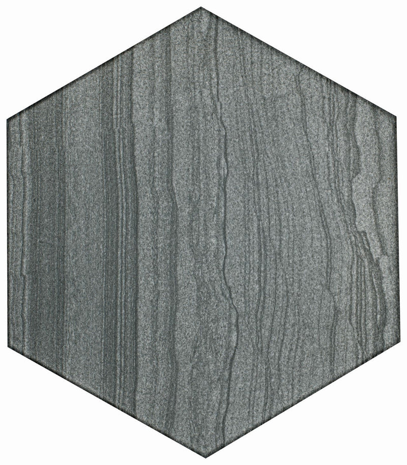 Legend Graphite 8x9 Hexagon Porcelain Tile.
