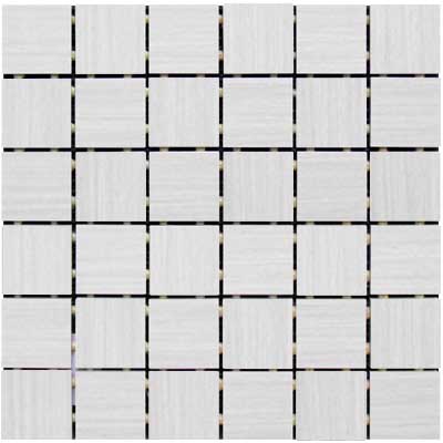 Linen White 12x2 Porcelain Mosaic Tile.