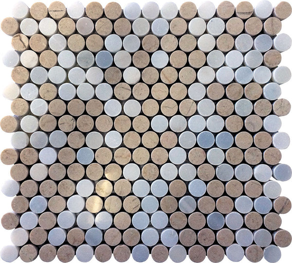 Marbella Centro Plaza Crema Marfil/ Eastern White Mosaic Tile.