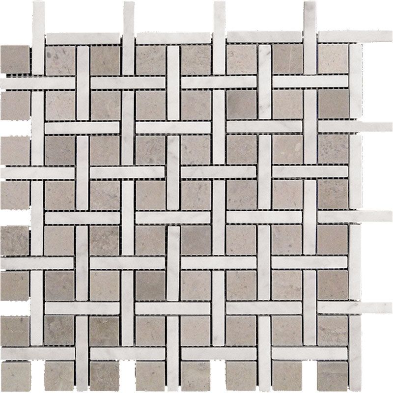 Marbella Malaga Bianco Carrara / Eastern Beige Mosaic Tile.