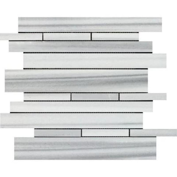 Marmara Marble Random Insert Polished Mosaic Tile.