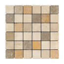 Mixed Travertine 2x2 Tumbled Mosaic Tile.