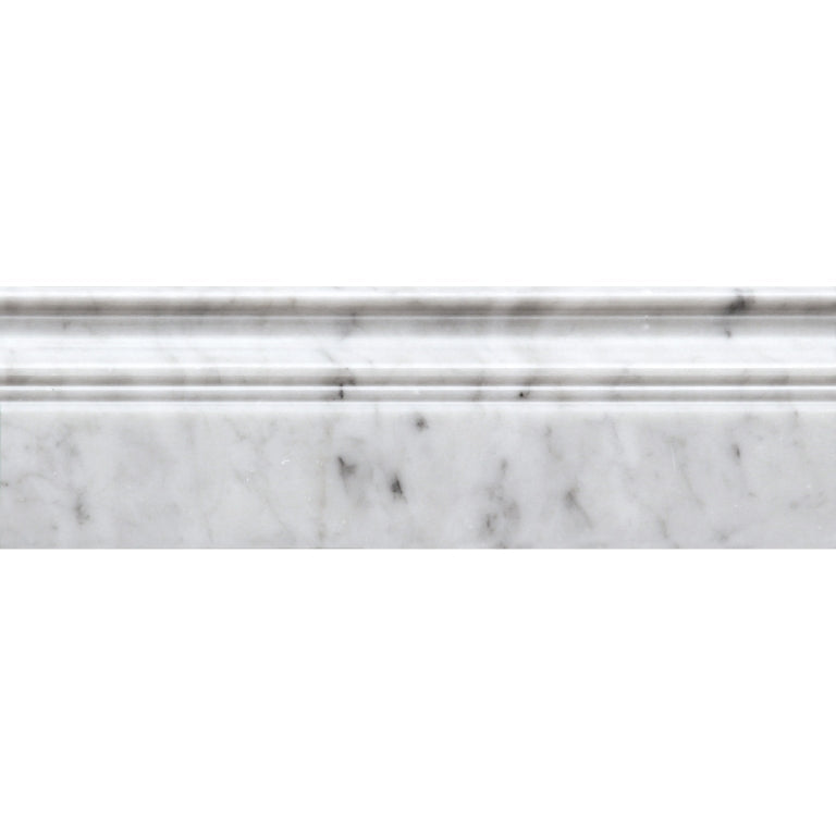 Moldings Carrara Base Polished Bianco Carrara Mosaic Tile.