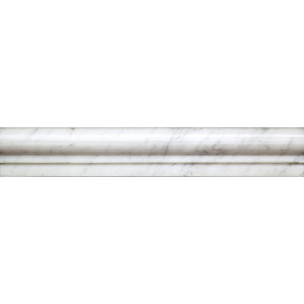 Moldings Carrara Chair Rail Polished Bianco Carrara Mosaic Tile.