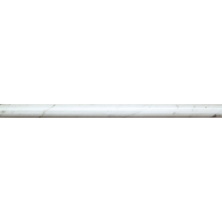 Moldings Carrara Pencil Polished Bianco Carrara Mosaic Tile.
