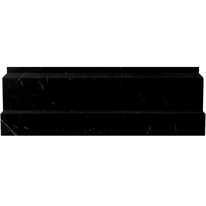 MOLDINGS NERO CHAIR POLISHED 4x4 Eastern Black Mosaic Tile.
