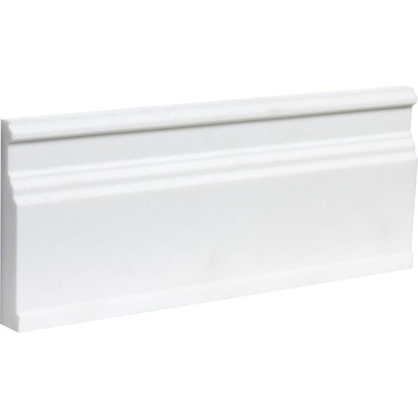 Mont Blanc White Marble Polished Baseboard Molding.
