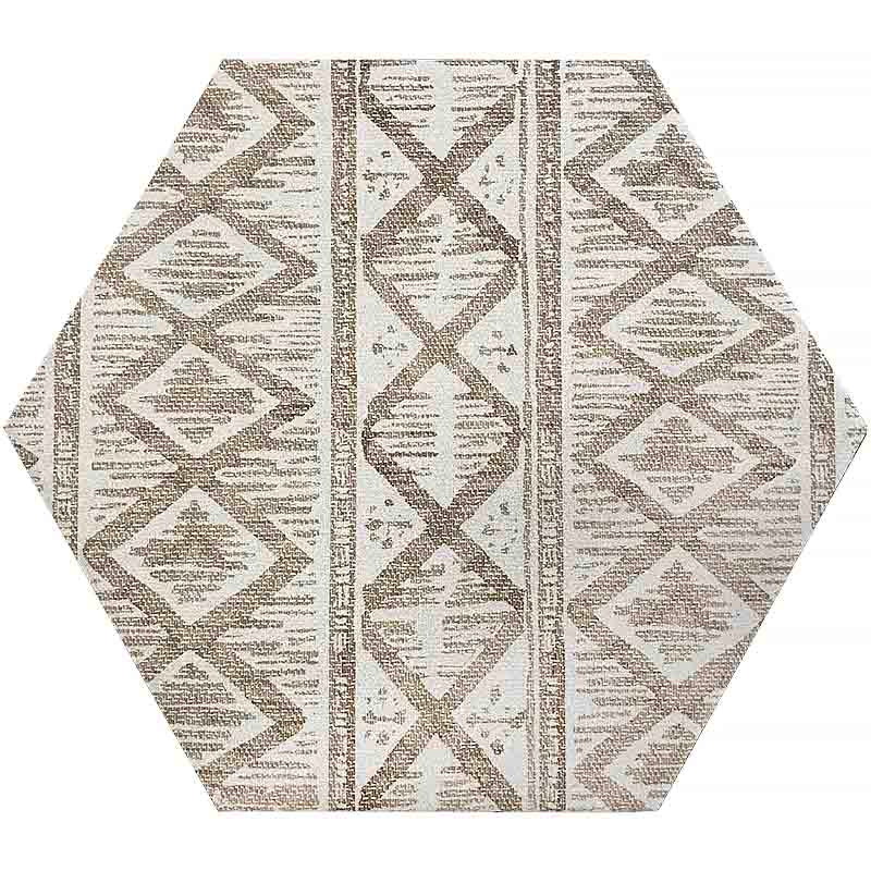 MOVEMENT  HExAGON DECO IVORY Porcelain Mosaic Tile.