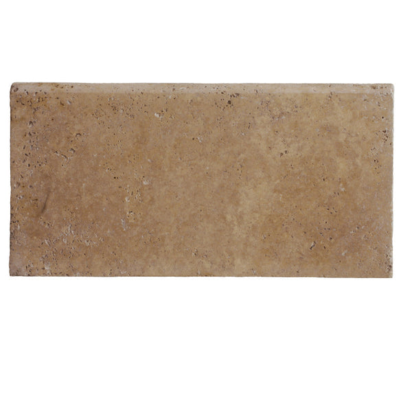 Noce Travertine 12x24 Tumbled 5 cm Pool Coping.