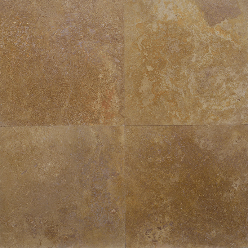Noce Travertine 18x18 Filled Honed Straight Edge Tile.
