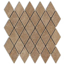 Noce Travertine 2x4 Tumbled Diamond Mosaic Tile.