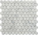 Rockart Carrara Marble 1x1 Hexagon Porcelain Mosaic Tile.