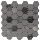 Rockart Gray Granite Hexagon 12x12 Mosaic Tile.