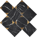 Rockart Nero Marquina Square 9x9 Marble Mosaic Tile.