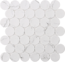 Rockart White Statuary Dots Marble Mosaic Tile.