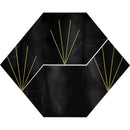 ROCKEFELLER Black Crown Black Jade, Brass Mosaic Tile.