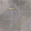 ROCKEFELLER Grey Nouveau Imperial Grey, Brass Mosaic Tile.