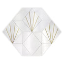 ROCKEFELLER White Crown Glassos, Brass Mosaic Tile.