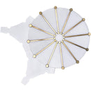 ROCKEFELLER White Sunburst Eastern White, Brass Mosaic Tile.