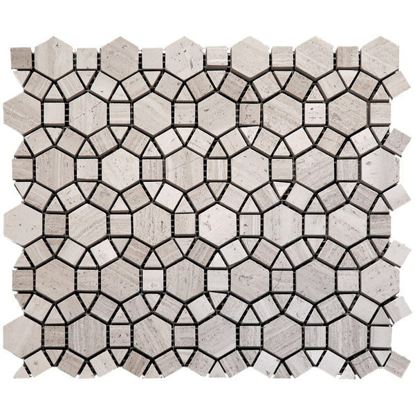 Savannah Avondale Wooden Gray Mosaic Tile.
