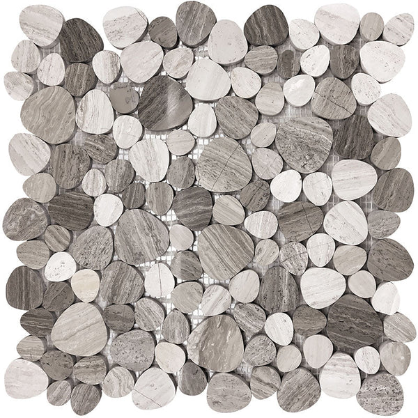 Savannah Brookview Wooden Gray Mosaic Tile.