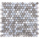 Savannah Hemingway Circle Wooden Gray/eastern White Mosaic Tile.