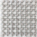 Savannah Majestic Wooden Gray / Asian White / Glass Mosaic Tile.