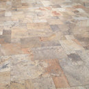 Scabos Travertine Tumbled 3cm Paver Versailles Pattern.