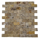 Scabos Travertine 1x2 Split Face Mosaic Tile.