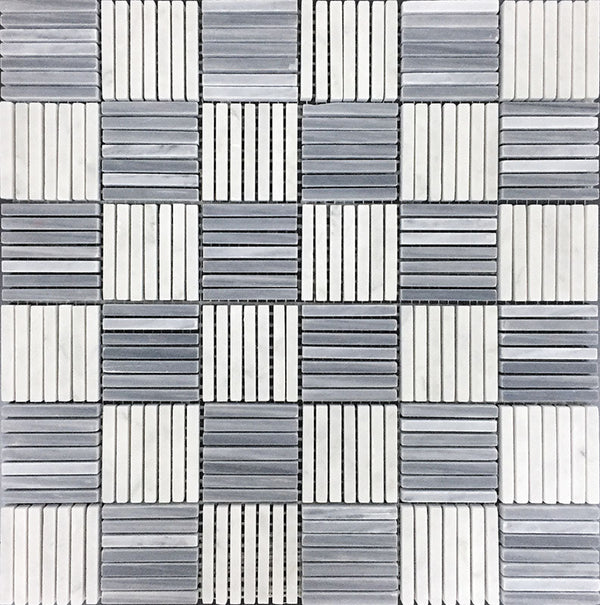 Seattle Madison Park Bardiglio Nuvolato / Bianco Carrara Mosaic Tile.