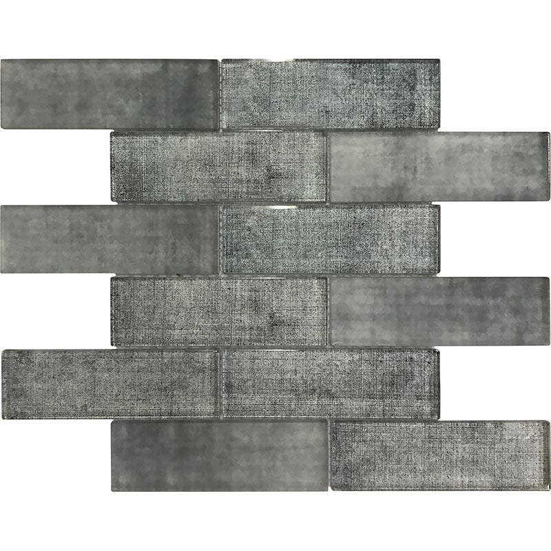 SIERRA GRAPHITE LINEN Glass Mosaic Tile.