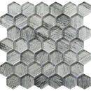 SIERRA SILVER PINE HEx Glass Mosaic Tile.