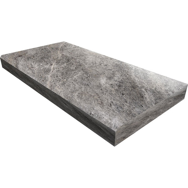 Silver Travertine 12x24 5cm Tumbled Eased Edge - Onlinetileshop.com
