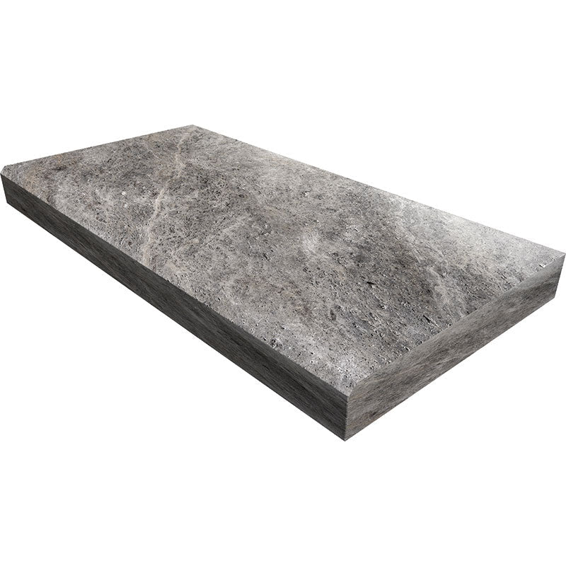 Silver Travertine 12x24 5cm Tumbled Eased Edge - Onlinetileshop.com