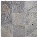 Silver Travertine 4x4 Tumbled Tile.