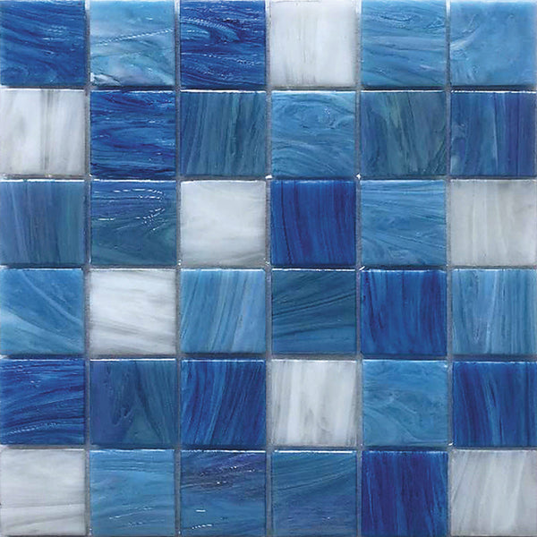 SOLID COLORS AND MIxES 2 Stella MIx48-BL593 Glass Mosaic Tile.