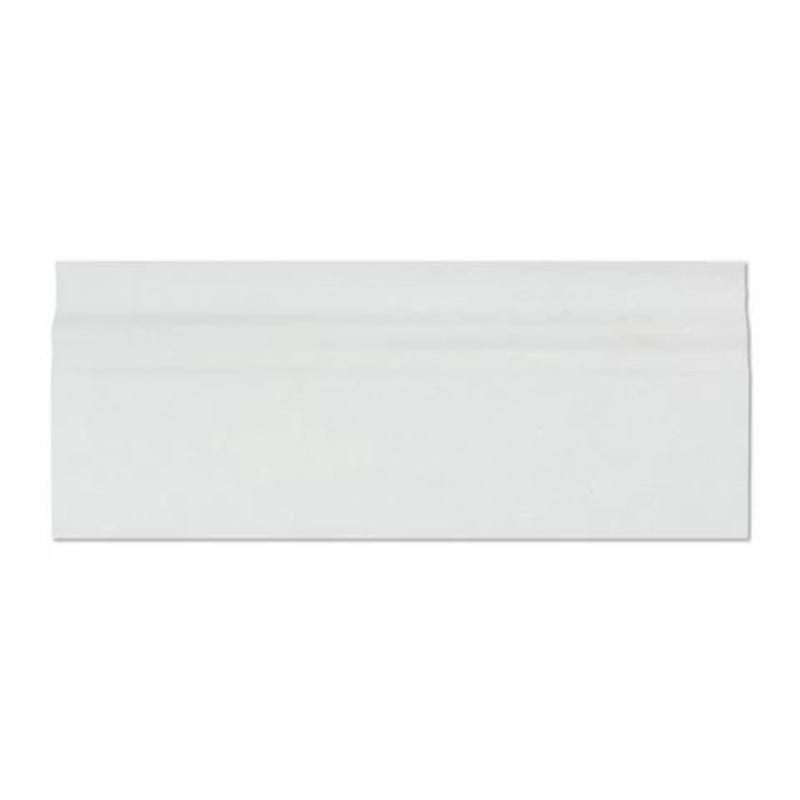 Thassos White Marble 4 3/4x12 Honed Baseboard Molding.