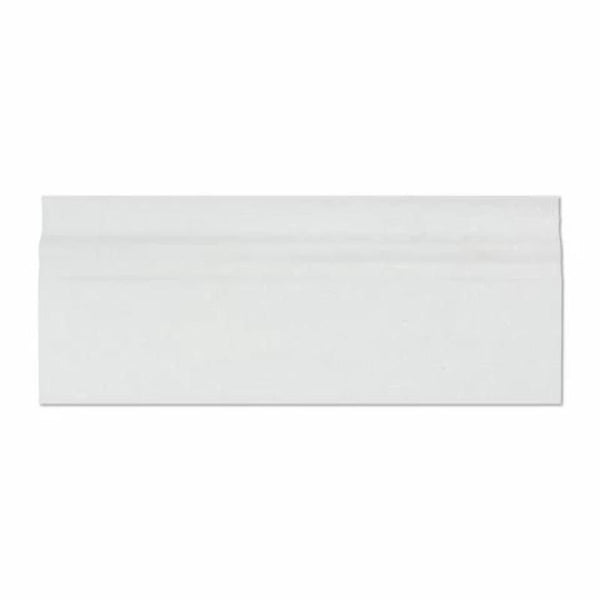 Thassos White Marble 4 3/4x12 Polished Baseboard Molding.