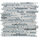 Thassos White Marble Cararra Blue Bamboo Sticks Polished Mosaic Tile.