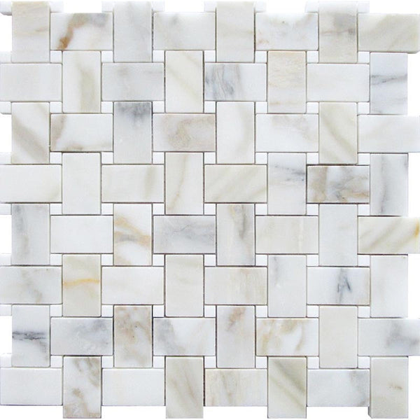 TUSCANY PISTOIA Calacatta Gold/ Thassos Mosaic Tile.