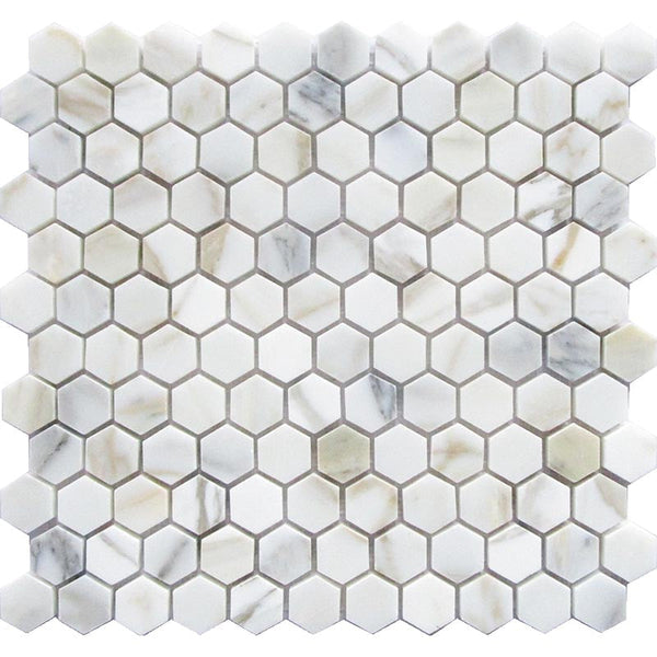 TUSCANY VOLTERRA Calacatta Gold Polished Mosaic Tile.