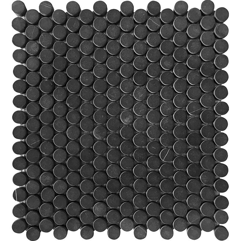 Tuxedo Park Nero Penny Eastern Black Mosaic Tile.