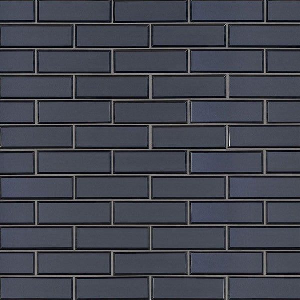 Vague Blue Subway Glass Mosaic Tile.