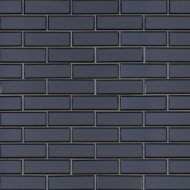Vague Blue Subway Glass Mosaic Tile.