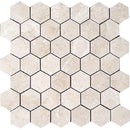 Valencia Crema 2x2 Hex Polished Crema Marfil Mosaic Tile.