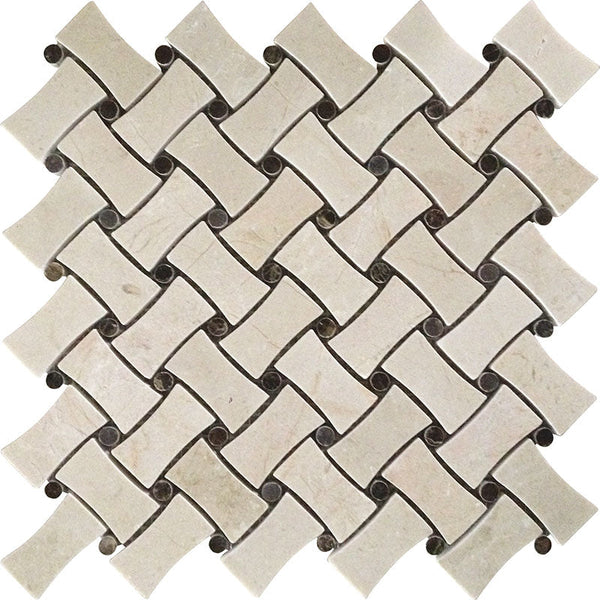 Valencia Pinoso Crema Marfil/emperador Dark Mosaic Tile.