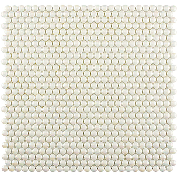 VERRE CERCLE DE PERLE Recycled glass Mosaic Tile.