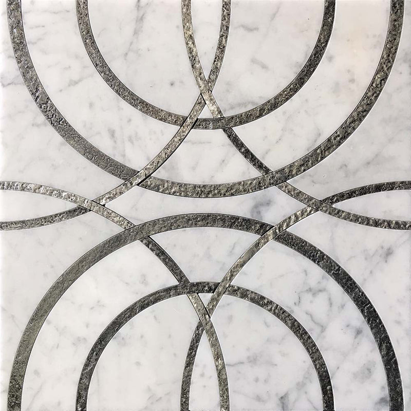 Waterjet Alcamo Bianco Carrara Mosaic Tile.