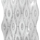 Waterjet Coastal Wave Paper White Marble, Shell Mosaic Tile.